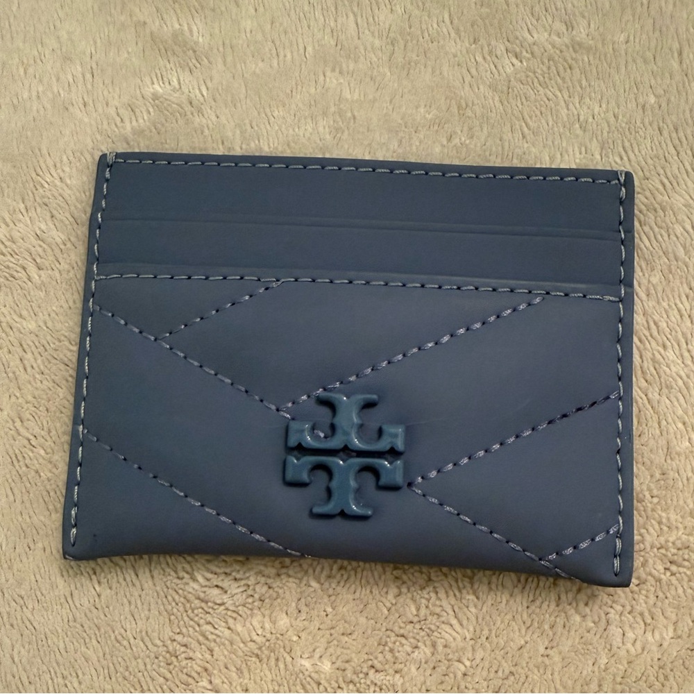 Tory Burch Quilted Navy Card Holder